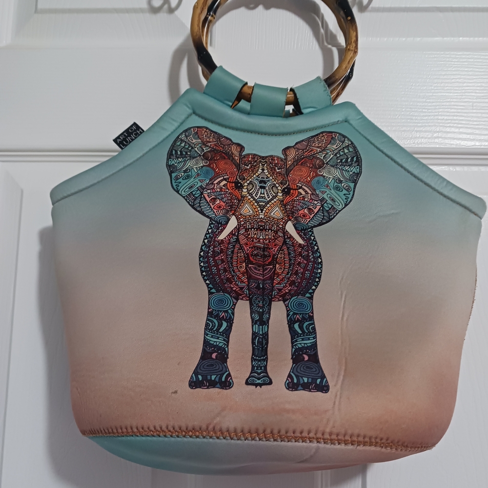 Artovida Lunch Bag Blue with Elephant Design